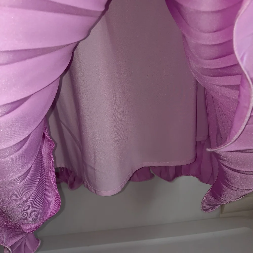 ALDEN ADAIR Mini Dress Lavender Purple Flowy Sundress Spring Summer Night XS 0 2 - Picture 6 of 11